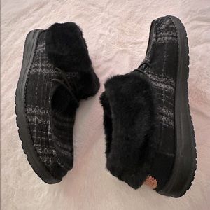 Hey Dude Wendy Plaid Fur Lined Bootie